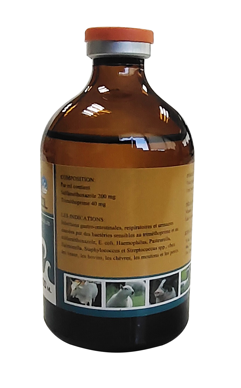 Sulfaméthoxazole 20% + triméthoprime 4% injection 